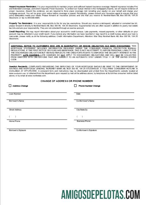 Extrato de hipoteca do banco sueco Nordnet AB em formatos Word e PDF 3 exemplo